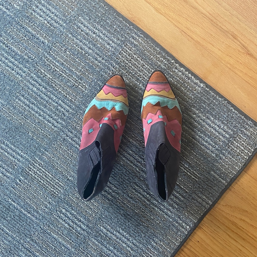 Vintage ankle cowboy boots